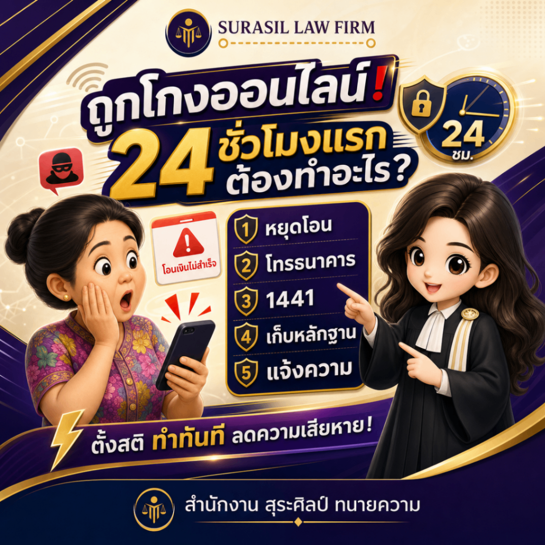ถูกโกงออนไลน์ 24 ชั่วโมงแรก ต้องทำอะไร?